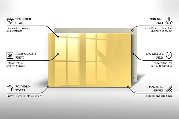 Placă sticla protectie aragaz Galben
