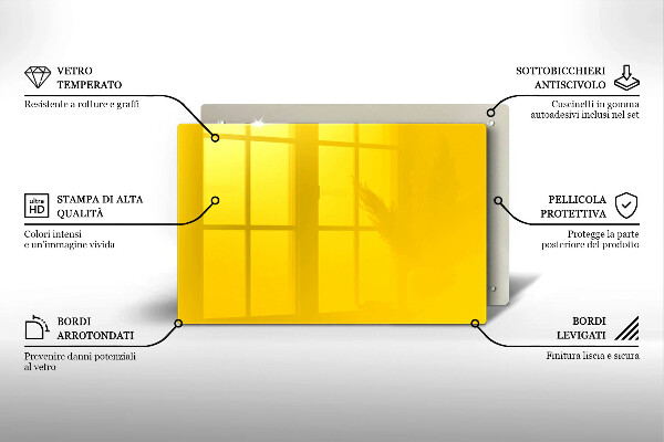 Placă sticla protectie aragaz Galben