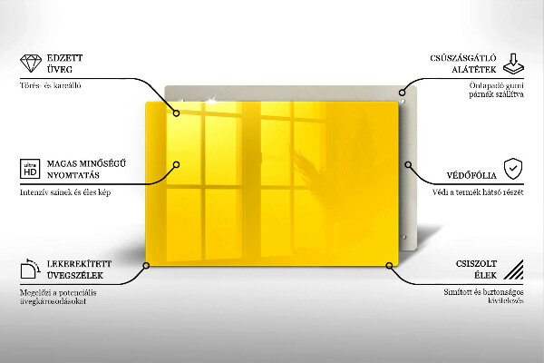 Placă sticla protectie aragaz Galben
