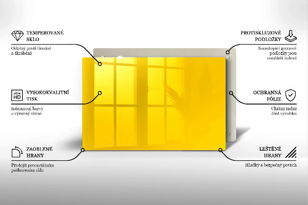Placă sticla protectie aragaz Galben