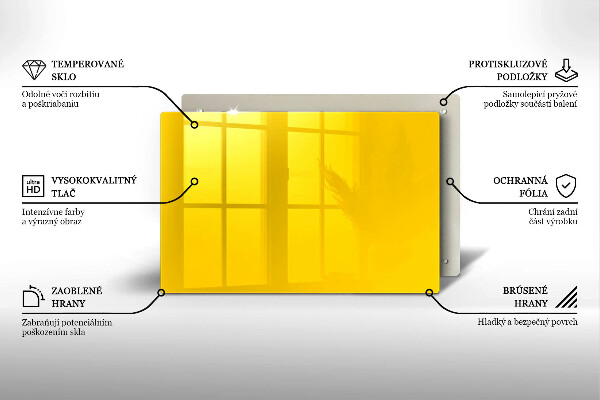 Placă sticla protectie aragaz Galben
