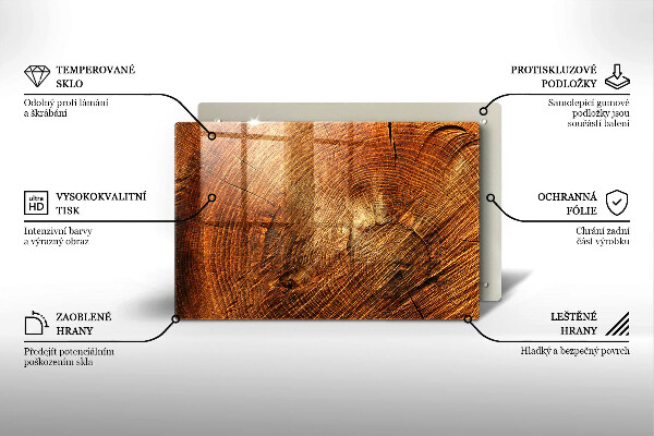 Placă sticla protectie aragaz Granul de lemn al copacului