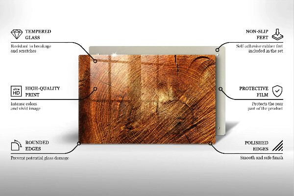 Placă sticla protectie aragaz Granul de lemn al copacului