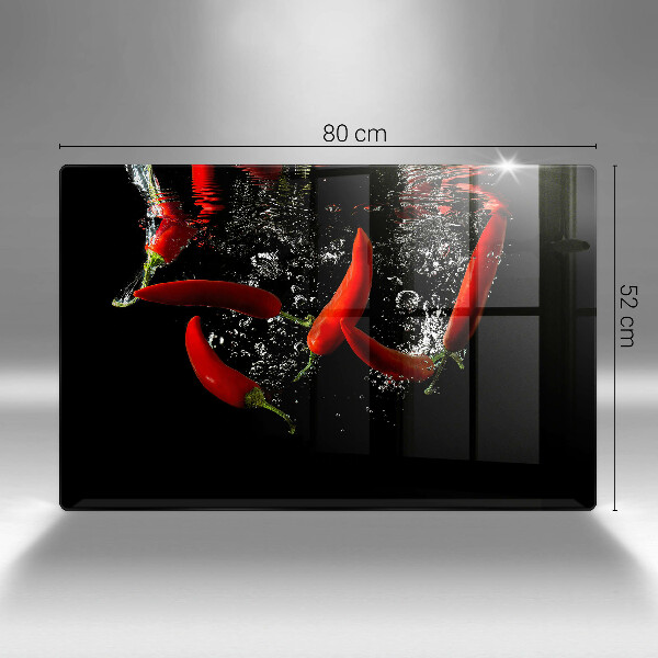 Placă sticla protectie aragaz Ardei iute în apă