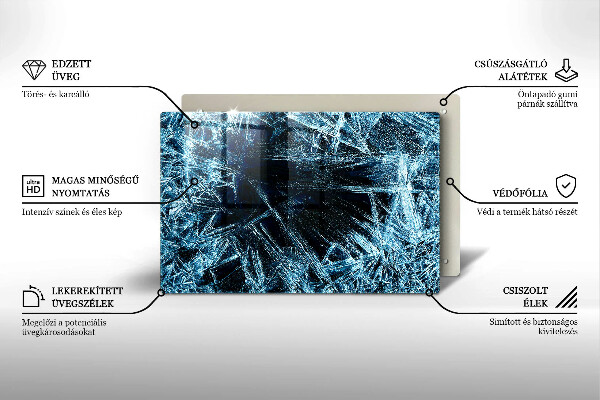 Placă din sticla protectie perete Structură de gheață ascuțită