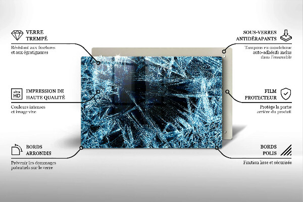 Placă din sticla protectie perete Structură de gheață ascuțită