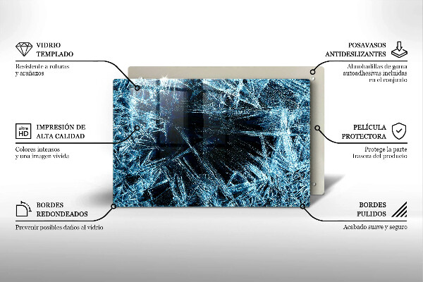Placă din sticla protectie perete Structură de gheață ascuțită