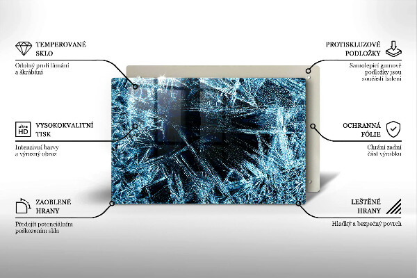 Placă din sticla protectie perete Structură de gheață ascuțită