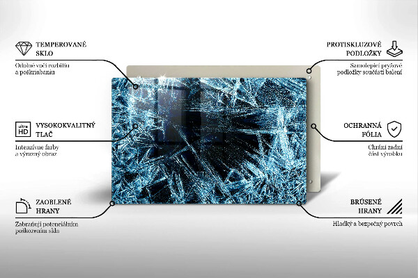 Placă din sticla protectie perete Structură de gheață ascuțită