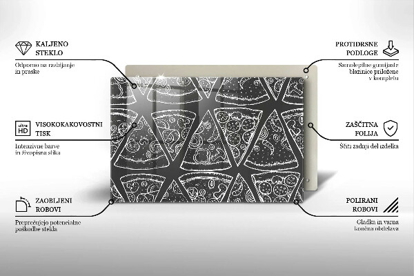 Placă din sticla protectie perete Ilustrație de pizza