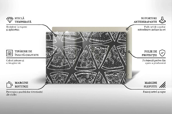 Placă din sticla protectie perete Ilustrație de pizza