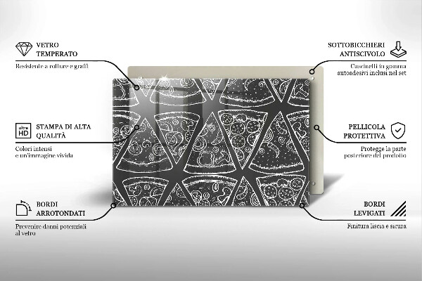 Placă din sticla protectie perete Ilustrație de pizza