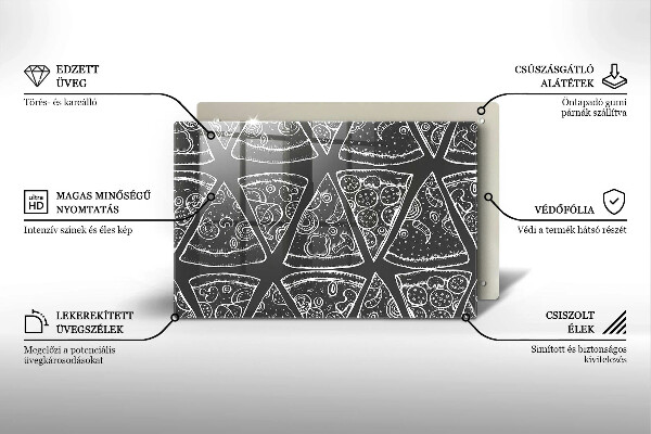 Placă din sticla protectie perete Ilustrație de pizza