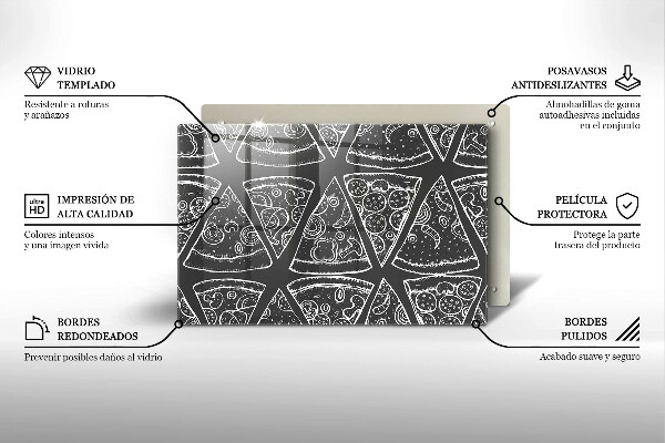 Placă din sticla protectie perete Ilustrație de pizza