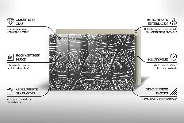 Placă din sticla protectie perete Ilustrație de pizza