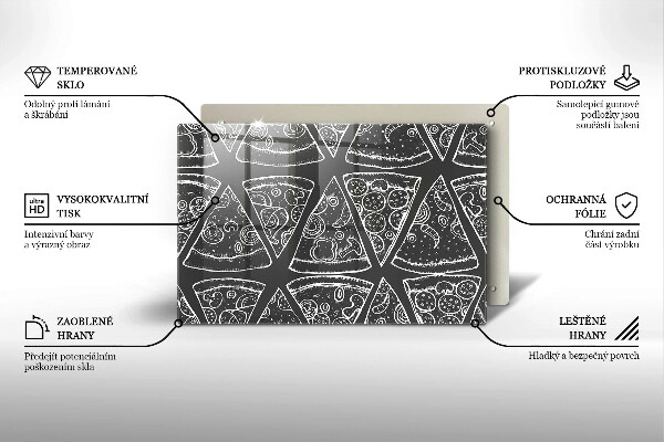 Placă din sticla protectie perete Ilustrație de pizza