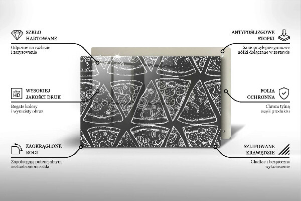 Placă din sticla protectie perete Ilustrație de pizza