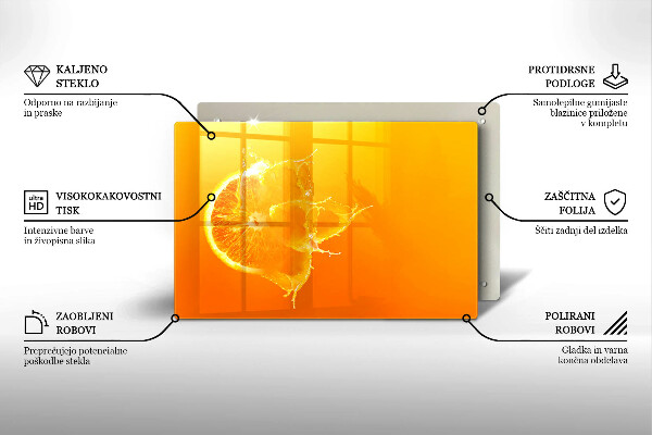Placă din sticla protectie perete Fructe portocale suculente