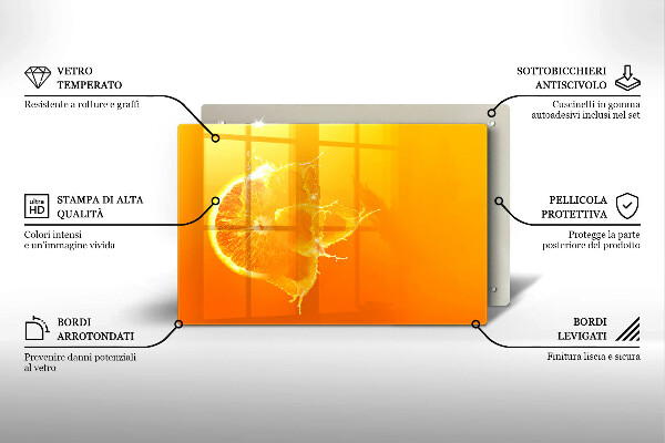 Placă din sticla protectie perete Fructe portocale suculente