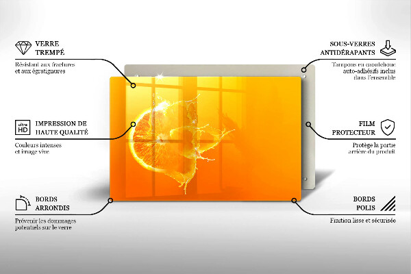 Placă din sticla protectie perete Fructe portocale suculente