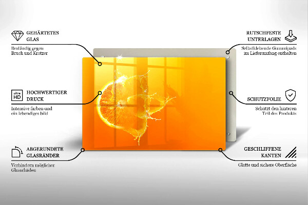 Placă din sticla protectie perete Fructe portocale suculente