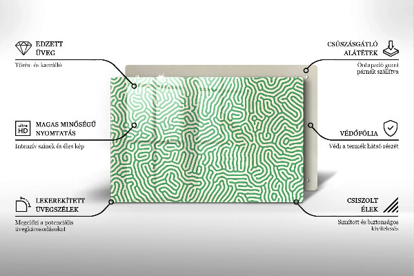 Placă sticla protectie aragaz Linii abstracte