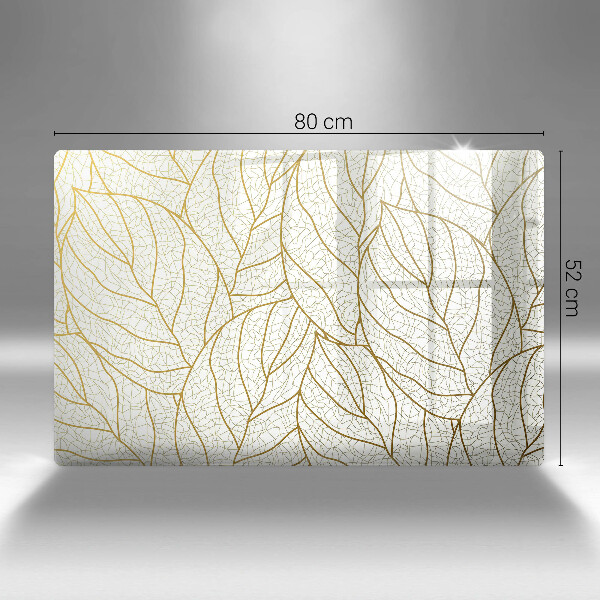 Placă sticla protectie aragaz Model de frunze în linie