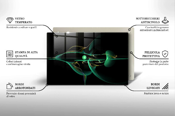 Placă sticla protectie aragaz Abstracția modernă