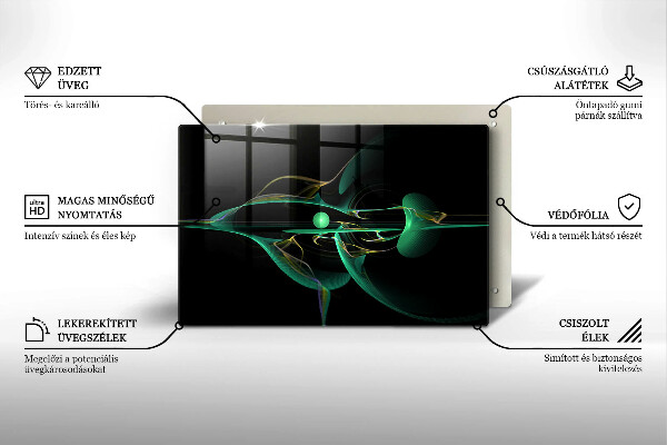 Placă sticla protectie aragaz Abstracția modernă