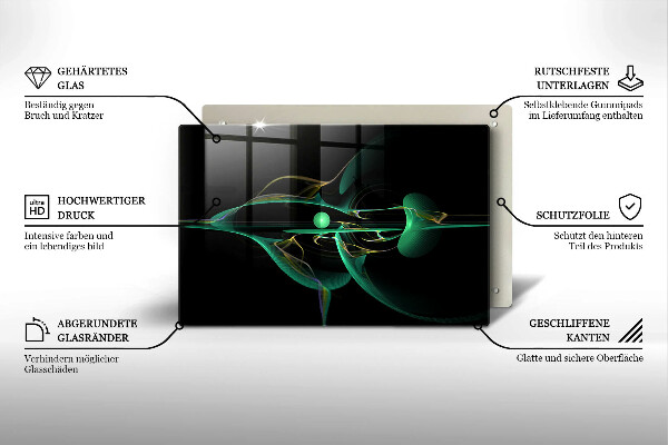 Placă sticla protectie aragaz Abstracția modernă