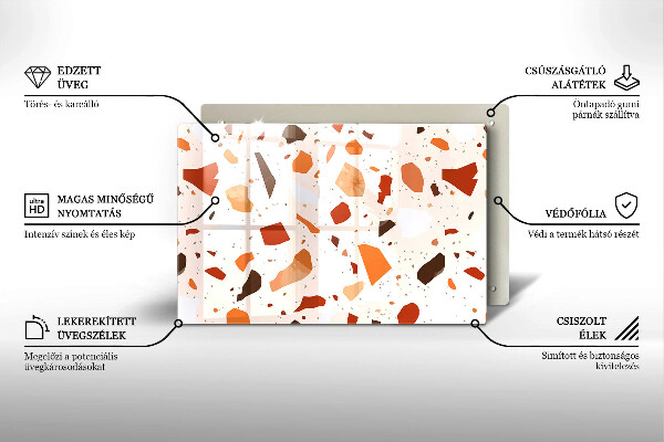 Placă din sticla protectie plita Gresie decorativa