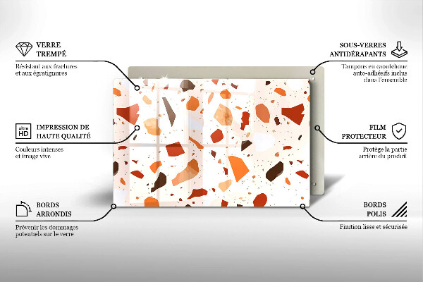 Placă din sticla protectie plita Gresie decorativa