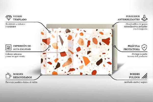 Placă din sticla protectie plita Gresie decorativa