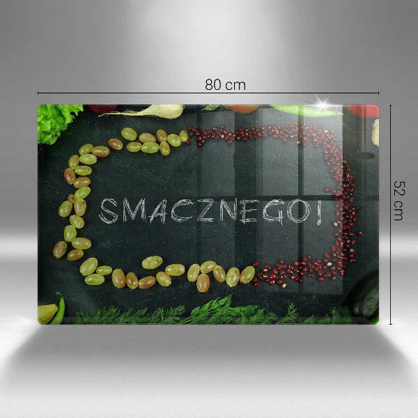 Placă din sticla protectie perete Inscripție Smacznego!