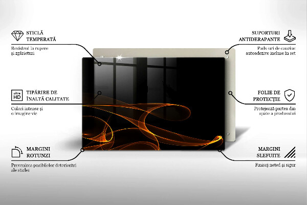 Placă din sticla protectie perete Linii abstracte