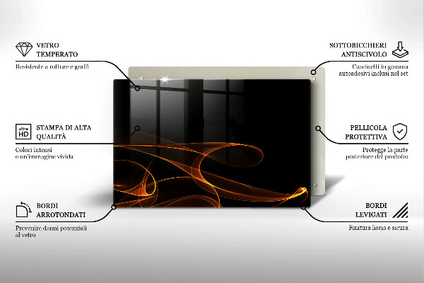 Placă din sticla protectie perete Linii abstracte