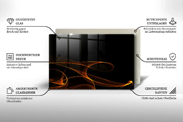 Placă din sticla protectie perete Linii abstracte