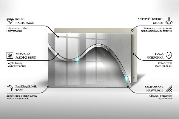 Placă din sticla protectie perete Abstracția metalului
