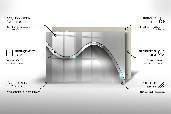 Placă din sticla protectie perete Abstracția metalului