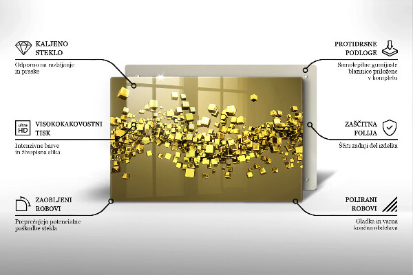 Placă sticla protectie aragaz Geometrie abstractă 3D