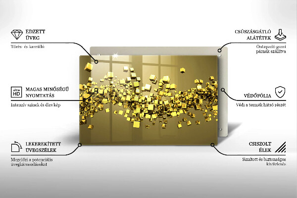 Placă sticla protectie aragaz Geometrie abstractă 3D