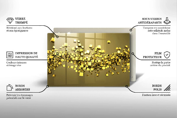 Placă sticla protectie aragaz Geometrie abstractă 3D