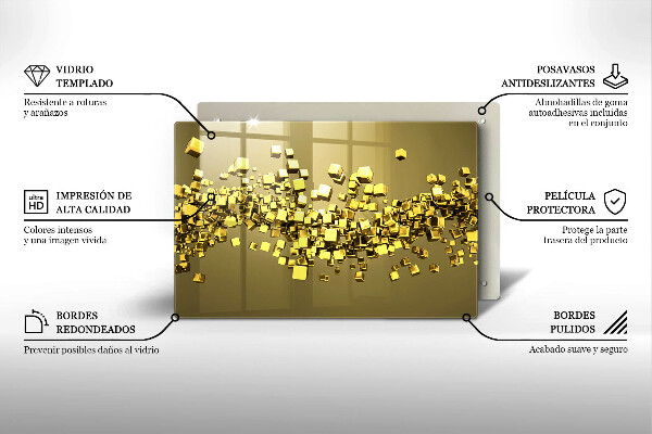 Placă sticla protectie aragaz Geometrie abstractă 3D