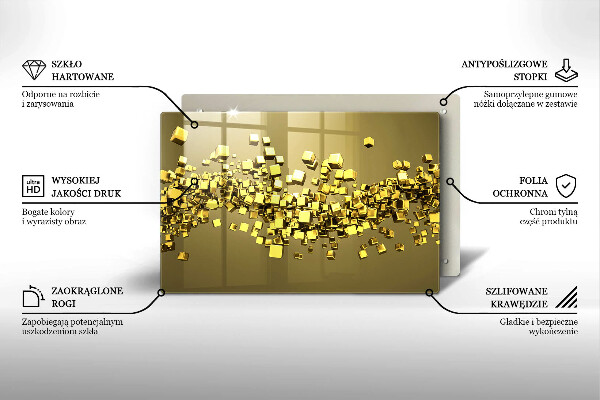 Placă sticla protectie aragaz Geometrie abstractă 3D