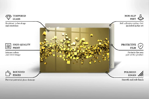Placă sticla protectie aragaz Geometrie abstractă 3D