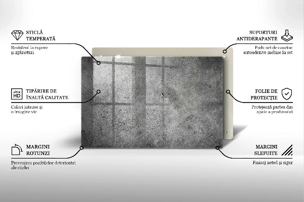 Placă din sticla protectie perete Textura de piatră de beton