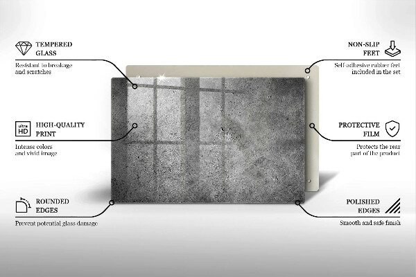 Placă din sticla protectie perete Textura de piatră de beton