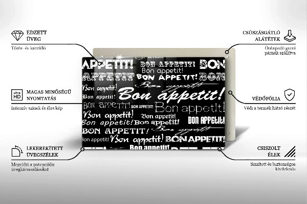 Placă sticla protectie aragaz Bucătărie subtitrat Bon appetit