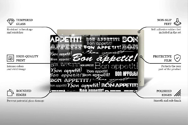 Placă sticla protectie aragaz Bucătărie subtitrat Bon appetit