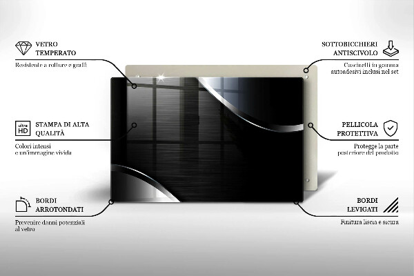 Placă sticla protectie aragaz Abstracția metalului